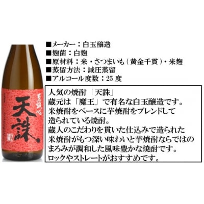 【魔王の姉妹品】白玉醸造の「天誅」6本セット(No.4021-1)