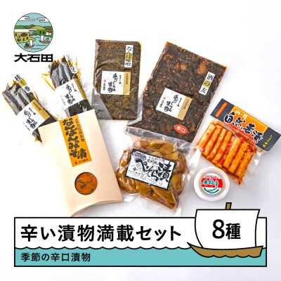 漬物 辛口 辛い漬物 食べ比べセット 辛・辛セット(季節の漬物8種類程度)