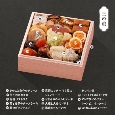 おせち 和風 冷凍 赤坂あじさい 4.7寸 雅 三段重 37品 2026年 aa-ocwmx