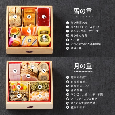 【12月30日配送】おせち 和風 冷凍 招福 赤坂あじさい 変則五の重 あわび ローストビーフ