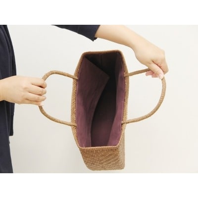 菱形網代編み手提げバック 大 tm-kgtax