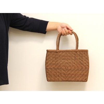 菱形網代編み手提げバック 中 tm-kgtbx