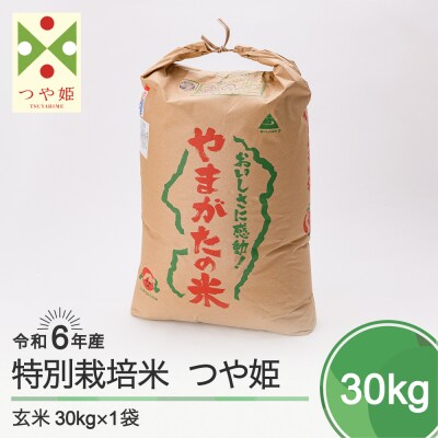 令和6年産 つや姫 30kg 【2025年7月上旬発送】山形県大石田町産 特別栽培米 玄米