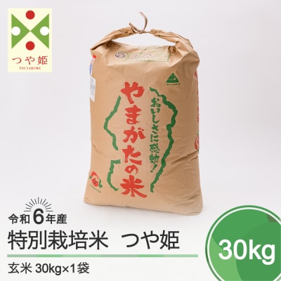 令和6年産 つや姫 30kg 【2025年8月下旬発送】山形県大石田町産 特別栽培米 玄米