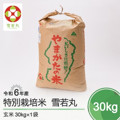 【2025年7月上旬発送】令和6年産 雪若丸 30kg 山形県大石田町産 玄米 ja-yugxb30