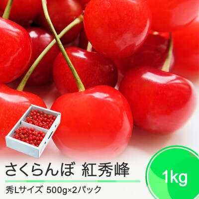 さくらんぼ 紅秀峰 秀Lサイズ 約1kg (500g×2パック) バラ詰め 2025年産 山形県産