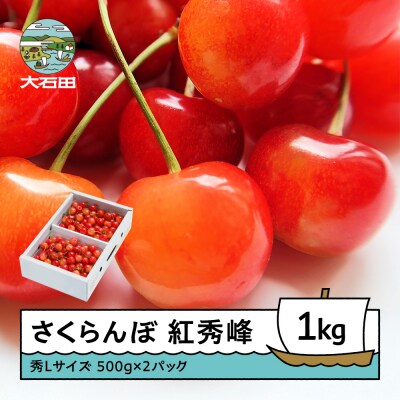 さくらんぼ 紅秀峰 秀Lサイズ 1kg バラ詰め 化粧箱 (500g×2) 令和9年産 山形県産