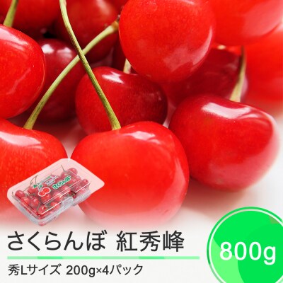 さくらんぼ 紅秀峰 秀Lサイズ 約800g(200g×4パック)フードパック 2025年産 山形県産
