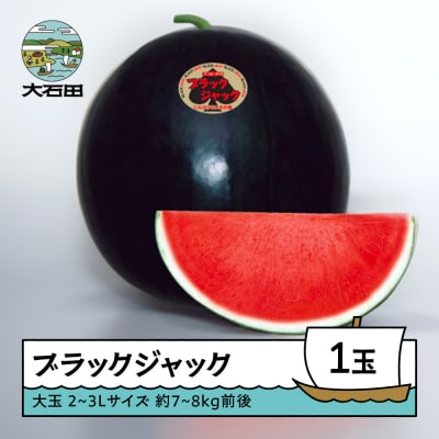 大玉 すいか ブラックジャック 2~3Lサイズ×1玉 2026年産 令和8年産 山形県産
