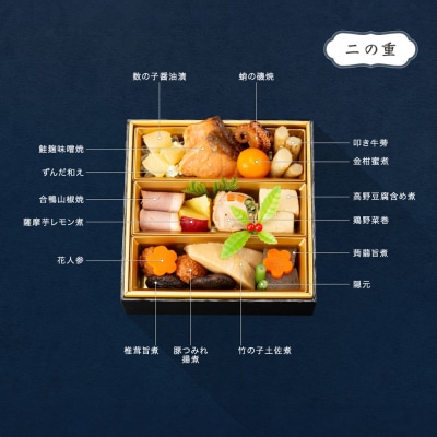 和洋おせち 三段重 恵比須 約2〜3人前 41品 冷凍配送 rh-ocebt