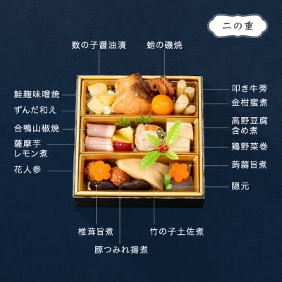 【12月30日配送】和洋 おせち 三段重 恵比須 約2〜3人前 41品 rh-ocebt