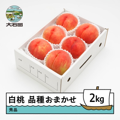 【先行予約】もも 白桃 秀品 品種おまかせ 化粧箱入り 約2kg 2026年産 ns-mohtx2