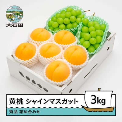 【先行予約】 黄桃 & シャインマスカット 詰め合わせ 3kg フルーツ 令和8年産 2026年産