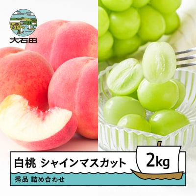 【先行予約】 もも 白桃 & シャインマスカット 約2kg 詰め合わせ 2026年産 令和8年産