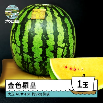 大玉 すいか 金色羅皇 4Lサイズ×1玉 2026年産 令和8年産 山形県産