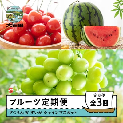【先行予約】フルーツ定期便 全3回 さくらんぼ すいか シャインマスカット 令和8年産