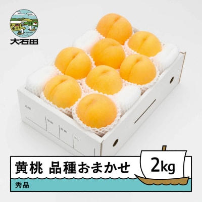 【先行予約】 有袋黄桃 秀品 品種おまかせ 約2kg 化粧箱入 2026年産 ns-mootx2