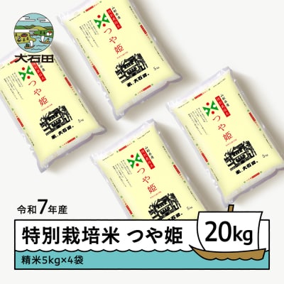 【5月下旬発送】米 令和7年産 つや姫 20kg 山形県大石田町産 特別栽培米 精米