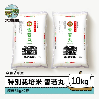 【5月上旬発送】米 令和7年産 雪若丸 10kg 山形県大石田町産 特別栽培米 精米