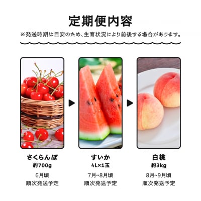 【先行予約】フルーツ定期便 全6回 さくらんぼ すいか もも シャインマスカット 洋梨 りんご