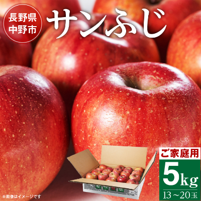 長野県北部　ご家庭用　サンふじ5kg