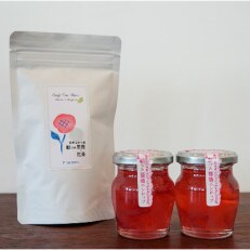 長野県中野市の「朝摘み薔薇」のシロップと紅茶のセット