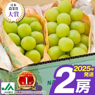 【2025年発送】シャインマスカット2房1kg以上　JA中野市から直送