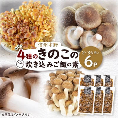 四種のきのこの炊き込みご飯の素　6パック