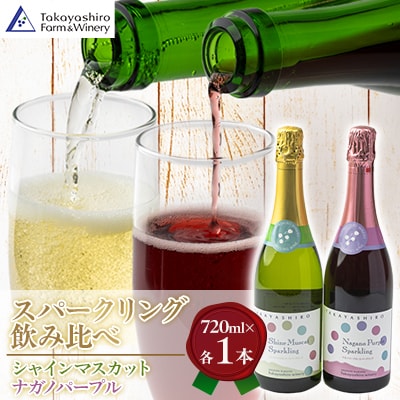 【たかやしろファーム】シャインマスカット&ナガノパープルスパークリングセット 720ml×2本