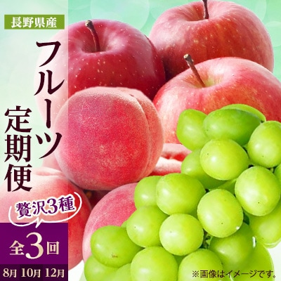 【発送月固定定期便】2025年発送 長野の果物 桃+シャインマスカット+サンふじ全3回