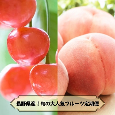 【発送月固定定期便】2026年発送予定 長野の果物 さくらんぼ+桃全2回