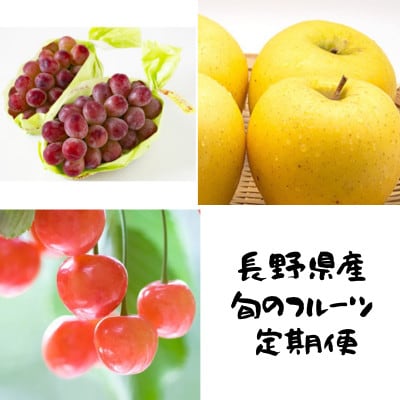 【発送月固定定期便】長野の果物 サクランボ+クイーンルージュ+シナノゴールド全3回