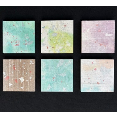 箔アートプレート三寸(裏面マグネット仕込み)　6枚選-1