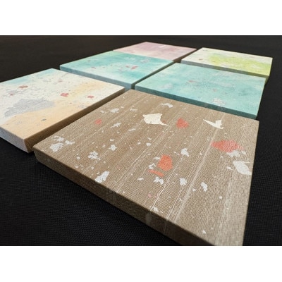 箔アートプレート三寸(裏面マグネット仕込み)　6枚選-1