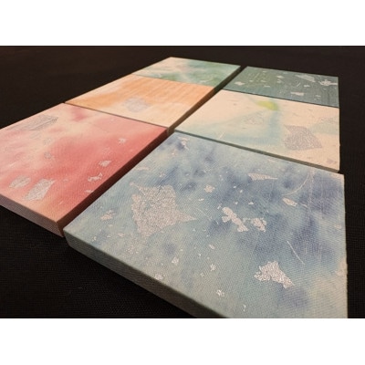 箔アートプレート三寸(裏面マグネット仕込み)　6枚選-2