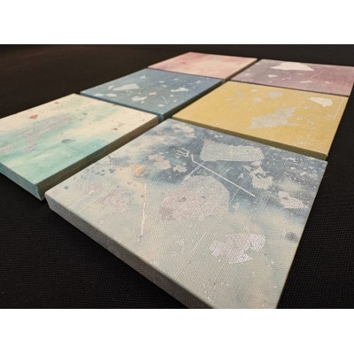 箔アートプレート三寸(裏面マグネット仕込み)　6枚選-3