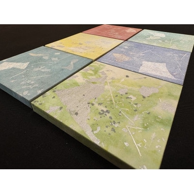 箔アートプレート三寸(裏面マグネット仕込み)　6枚選-4