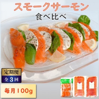 【毎月定期便】毎月異なる魚種が届く♪スモークサーモン1パック全3回