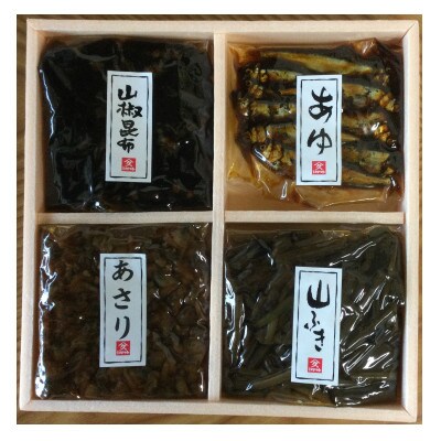 佃煮の伊吹　小あゆ木の芽煮箱入90g&湖魚詰合&山湖詰合　豪華3点セット