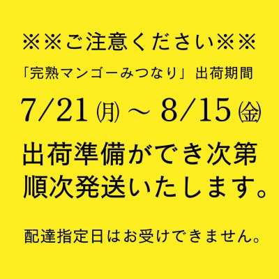 【2025年7月21日～順次発送】完熟マンゴーみつなり(3Lサイズ)