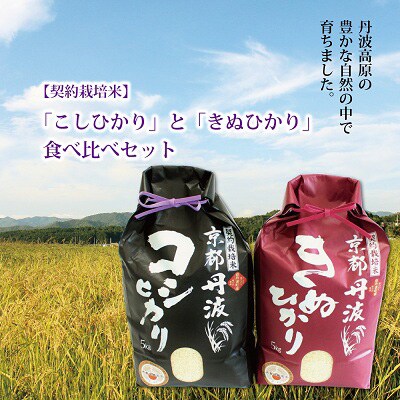 【2023年3月下旬発送】京丹波町産の「こしひかり」と「きぬひかり」食べ比べセット(各5kg)