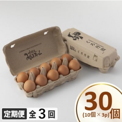 【毎月定期便】京丹波 こだわり たまご くろ丹波 30個全3回