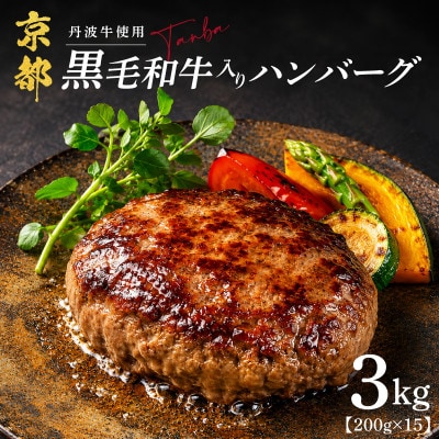 黒毛和牛入りハンバーグ 200g×15個 3kg 丹波牛