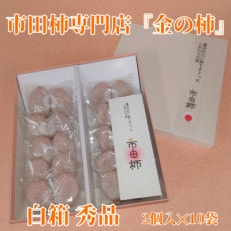 【先行受付】【市田柿専門店　金の柿】白箱「秀品」Lサイズ2個包装×10袋入り