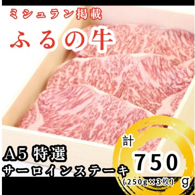 【ミシュラン掲載】ふるの牛　A5特選サーロインステーキ　250g×3(牧場直送)