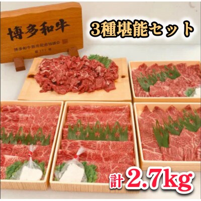 博多和牛3種堪能セット 合計2.7kg