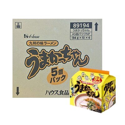 2022年7月発送開始『定期便』うまかっちゃん　5個パック×6袋 1ケース(合計30食)全12回