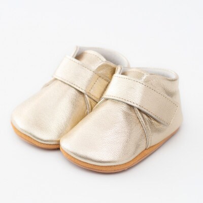 やわらか革のファーストシューズ　ベビーシューズ[NONO/ノノ]　プレーンゴールド(12.5cm)