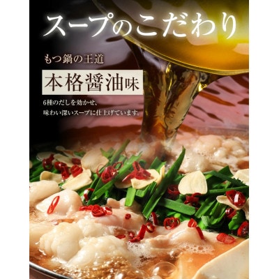 博多牛もつ鍋 10人前 醤油味 本格フルセット(もつ・スープ・麺・薬味付) 2人前×5回分(鞍手町)