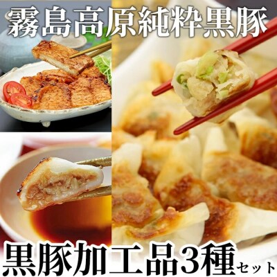 霧島高原純粋黒豚加工品セット3種類!【霧島高原ロイヤルポーク】　A-043 